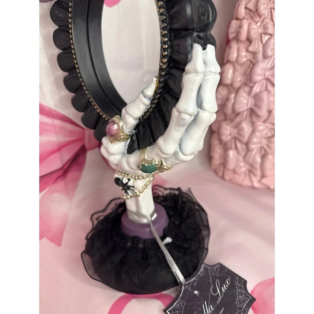 Bella Lux Halloween Skelton Hand Mirror